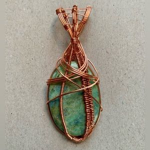 Dune-Inspired Ruby Fuchsite Pendant | Copper-Wrapped | Handcrafted | NWT